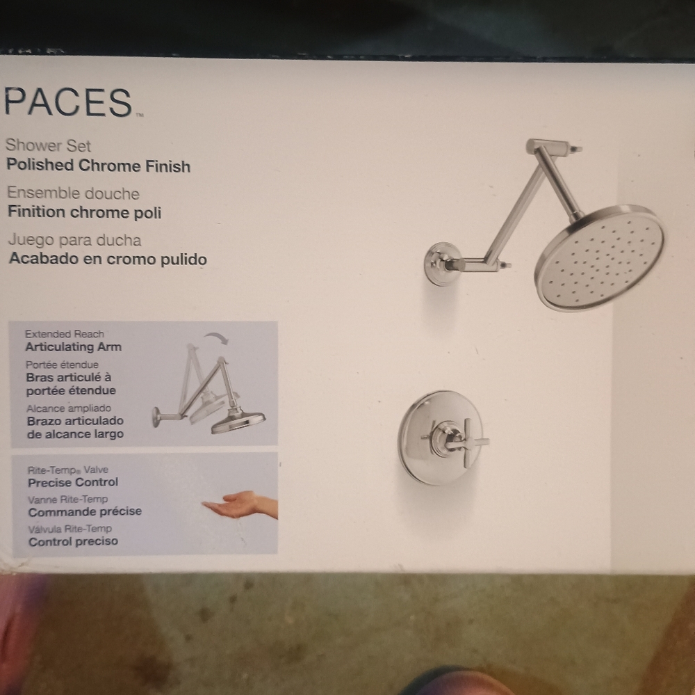 Polished Chrome Shower Set with Articulating Arm